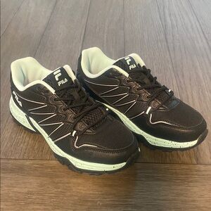 Fila Black and Light Green Athletic Shoes